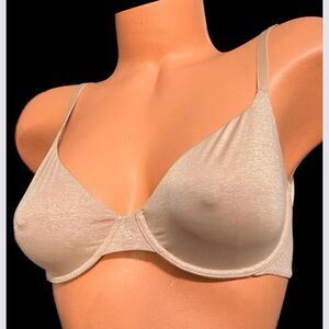 Victoria’s Secret Unlined Semi Demi soft smooth bra marled beige 32D